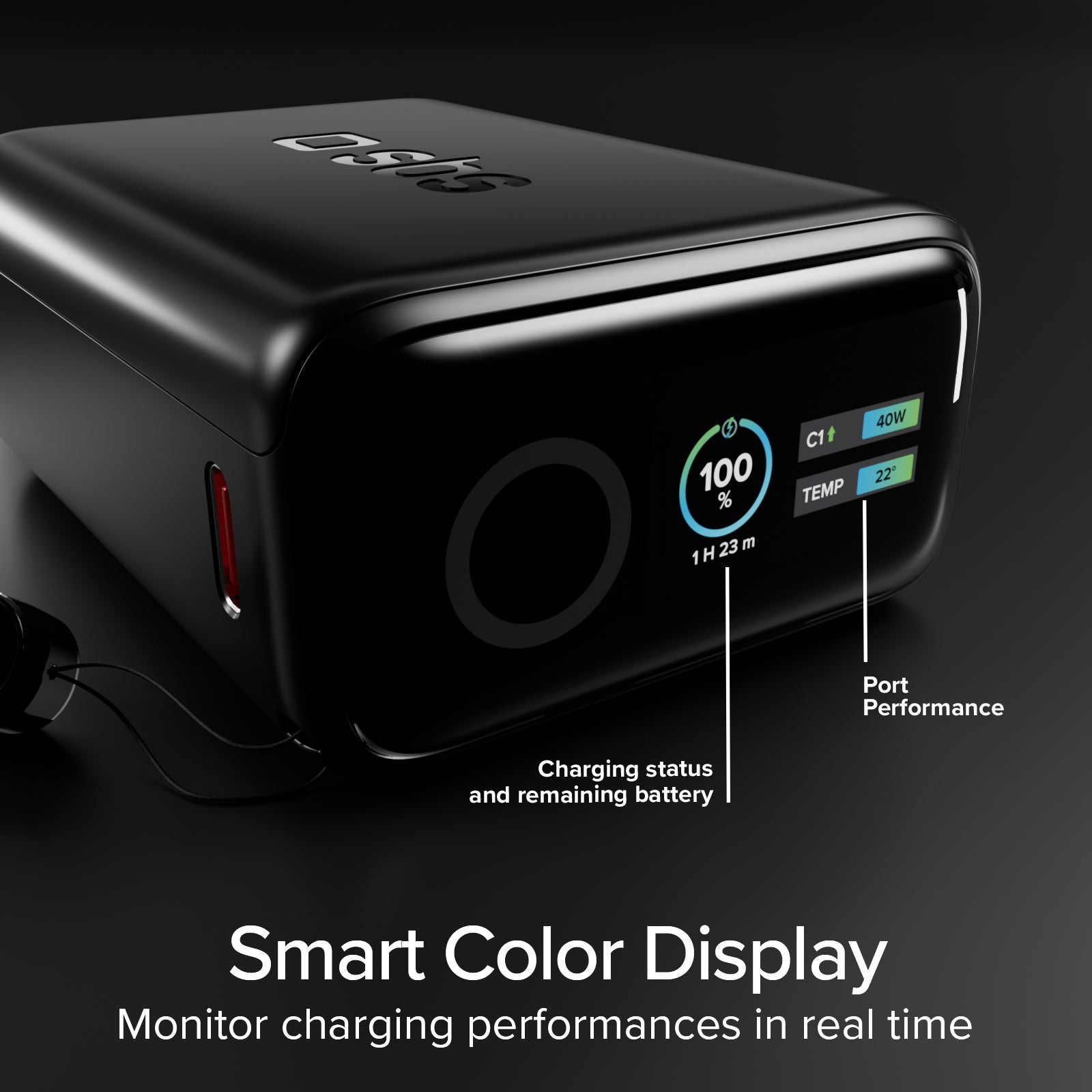 Batería externa 10000 mAh 40 W Power Delivery y AVS, con cable USB-C incluido y pantalla inteligente