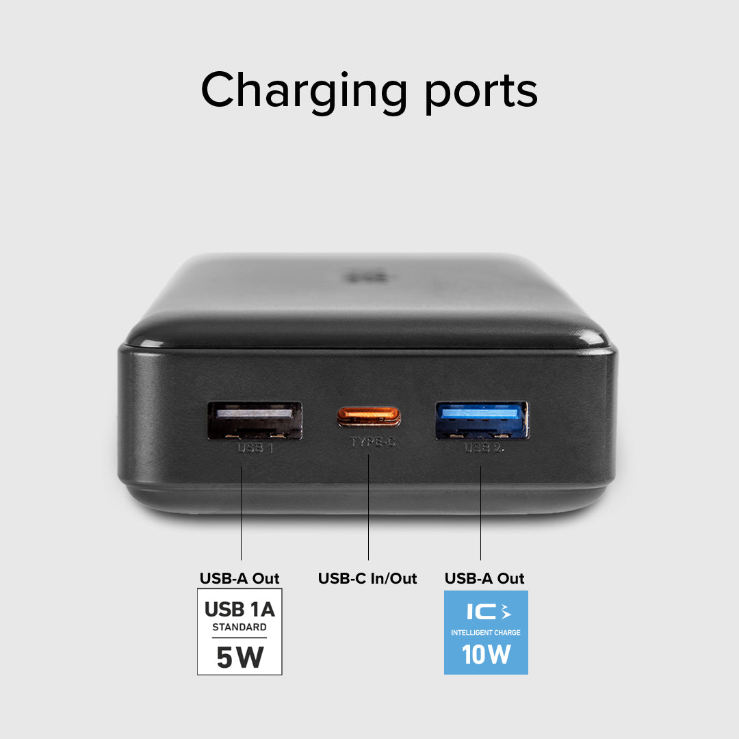 Power bank 20.000 mAh extra slim con porta USB 2.1A Intelligent Charge (IC)