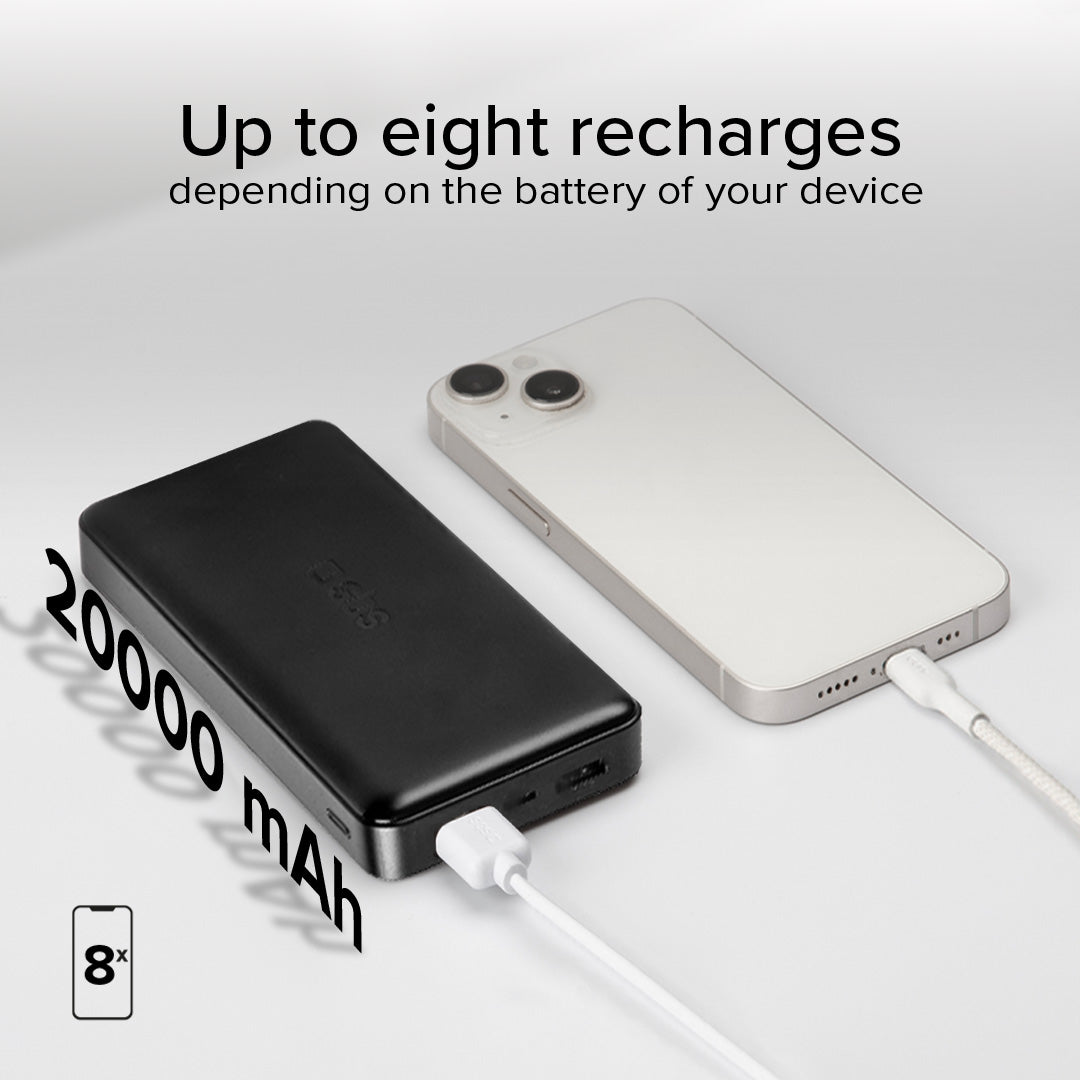 Power bank 20.000 mAh extra slim con porta USB 2.1A Intelligent Charge (IC)
