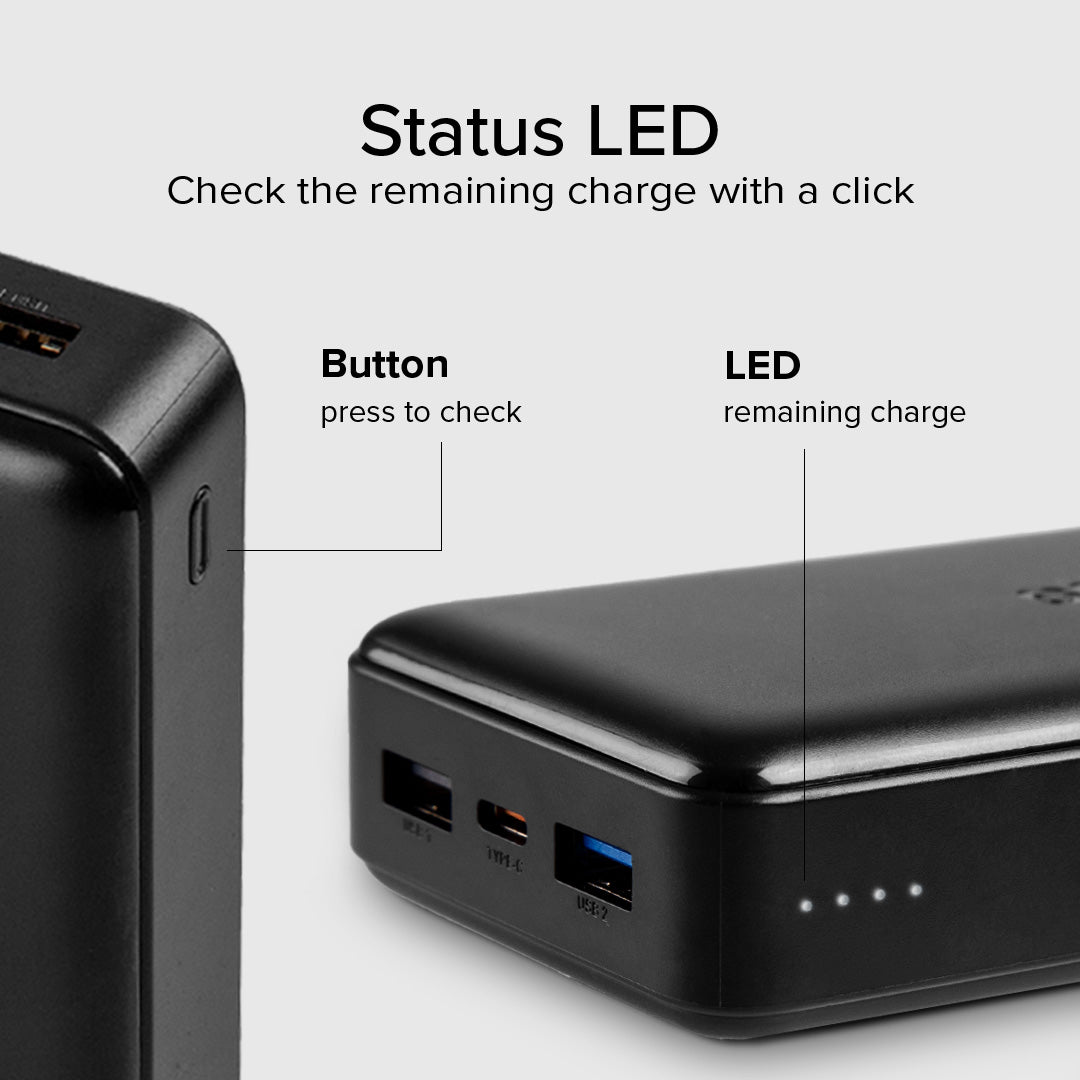 Power bank 20.000 mAh extra slim con porta USB 2.1A Intelligent Charge (IC)