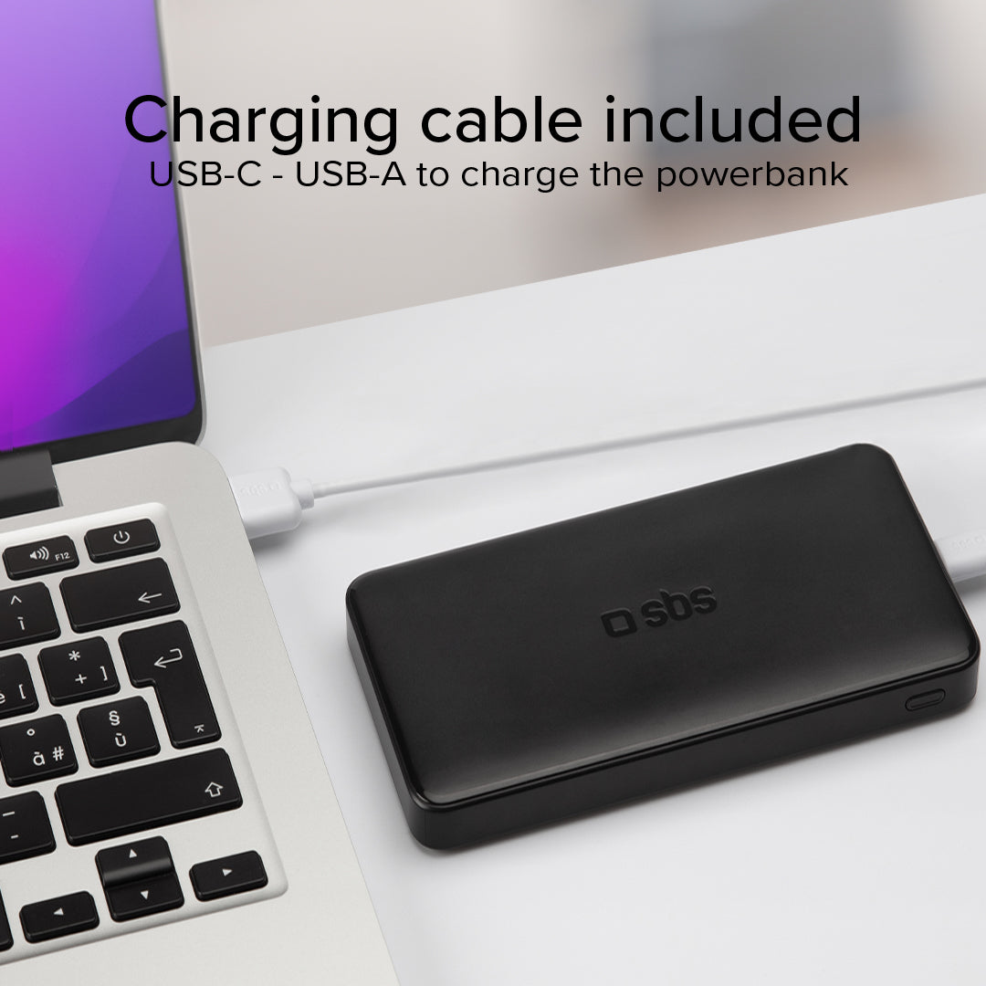 Power bank 20.000 mAh extra slim con porta USB 2.1A Intelligent Charge (IC)