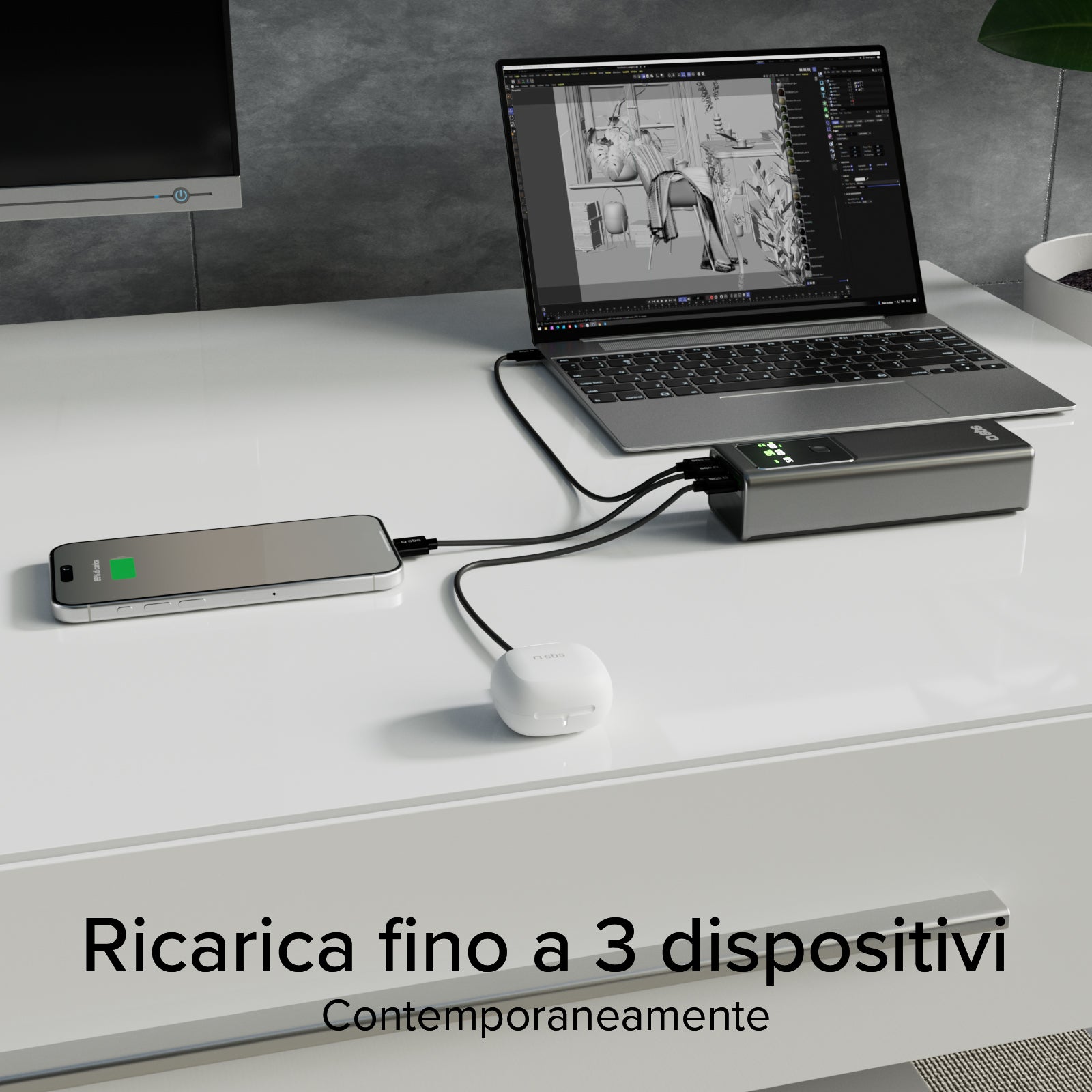 Batterie externe 20000 mAh avec écran LCD et technologie PD 100W