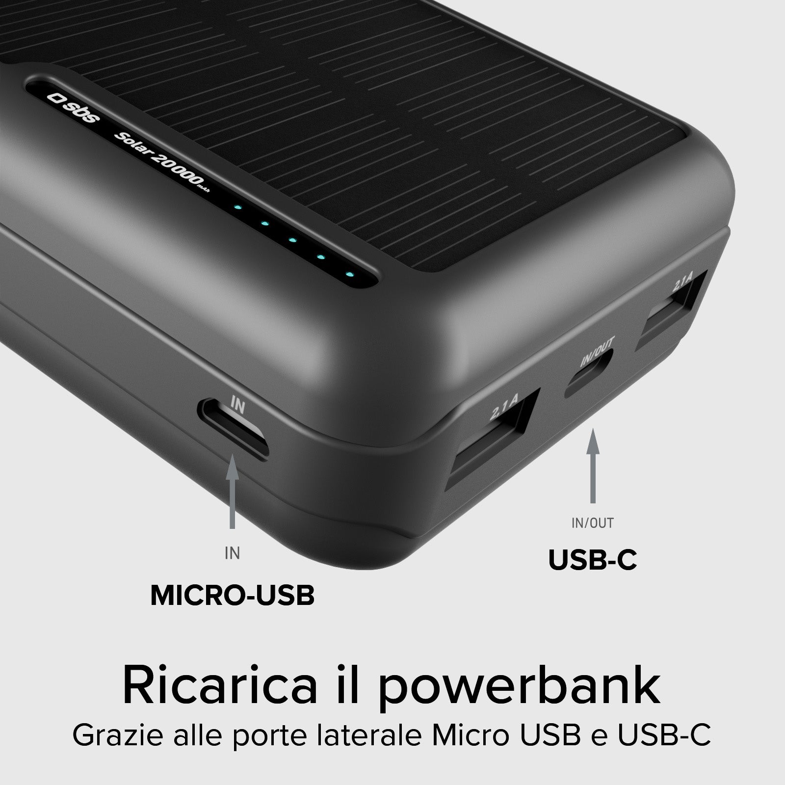 20,000 mAh Solar Power Bank