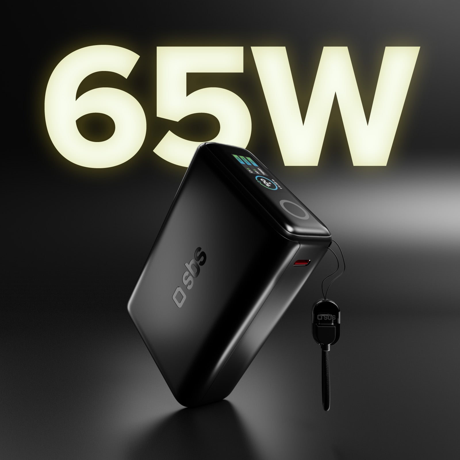 Power Bank 20000mAh con cable incluido y pantalla LCD