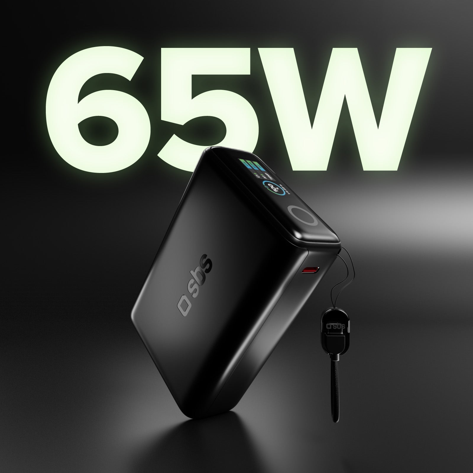 Power Bank 20000mAh con cable incluido y pantalla LCD