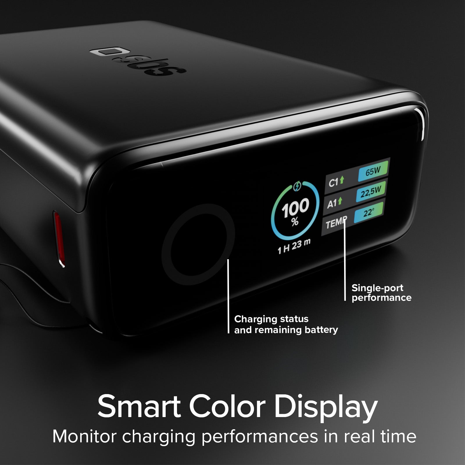 Power Bank 20000mAh con cable incluido y pantalla LCD