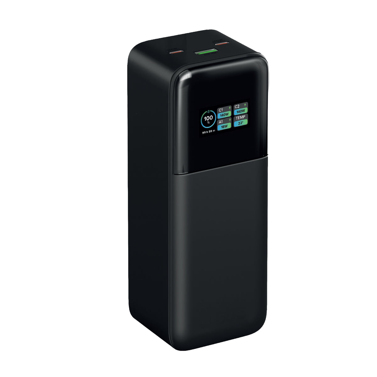 Tower Powerbank 24000 mAh with smart display, Power Delivery 3.0, 2 USB-C ports and 1 USB-A port