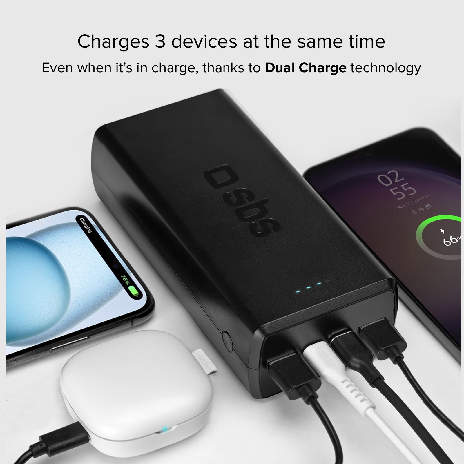 Batterie externe de 30 000 mAh avec 2 ports USB-C et 2 ports USB-A