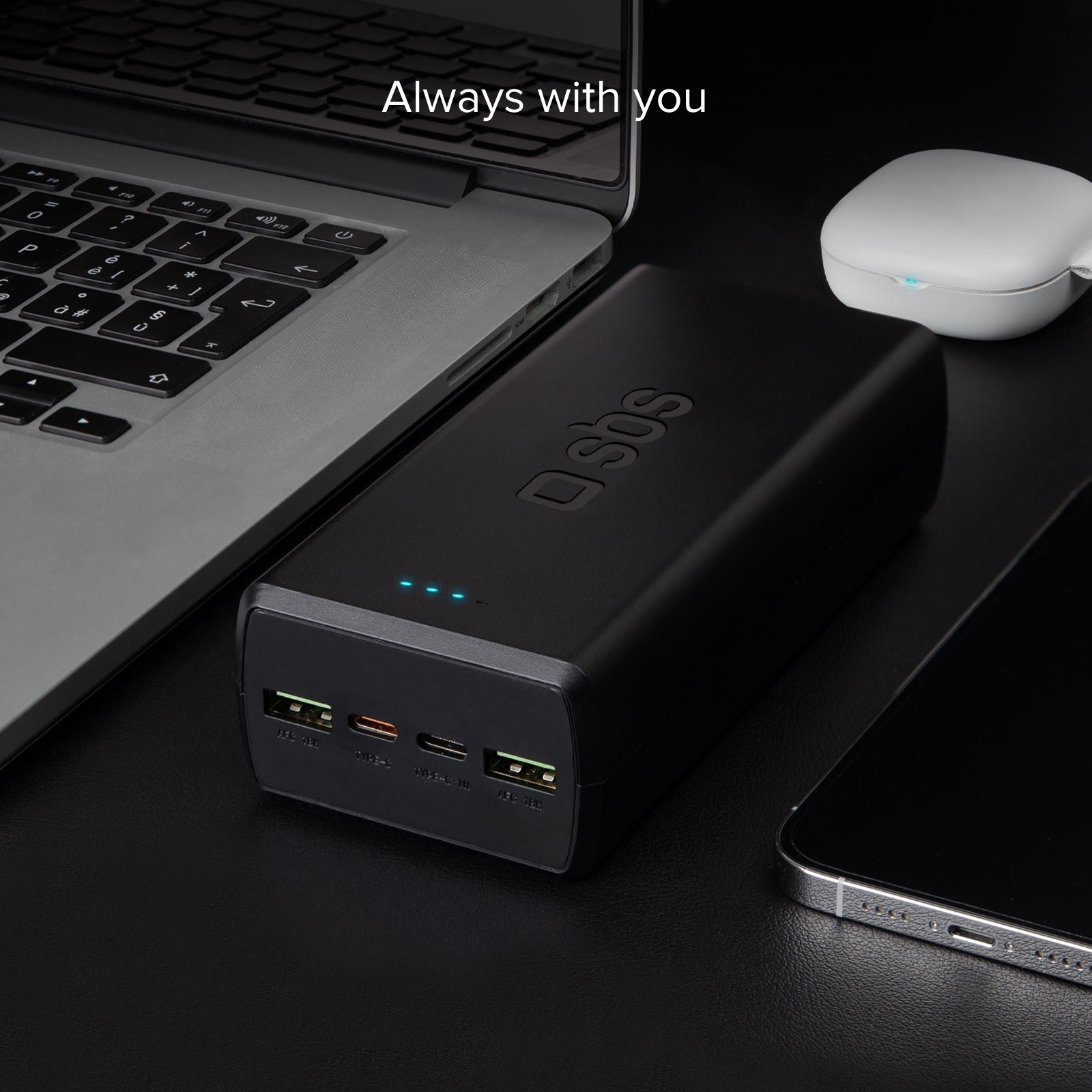Power bank da 30.000 mAh con 2 porte USB-C e 2 porte USB-A
