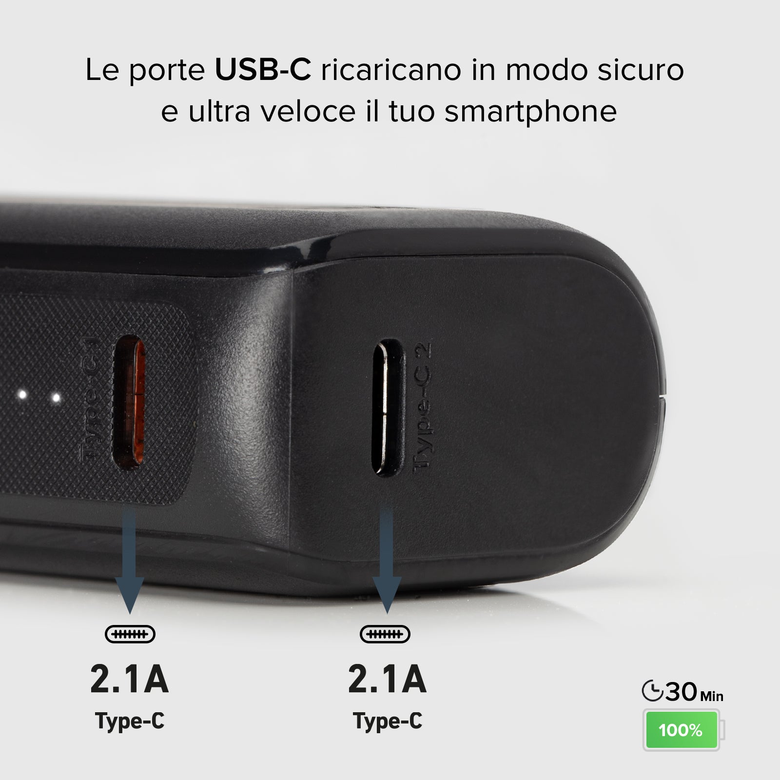 Power bank ultra compatto da 5000 mAh
