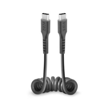 USB-C - USB-C coiled cable, 50 centimeters