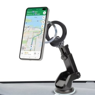 Magnetic car holder for dashboard and windscreen compatible with MagSafe