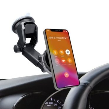 Magnetic car mount for windshield and dashboard compatible with MagSafe charging