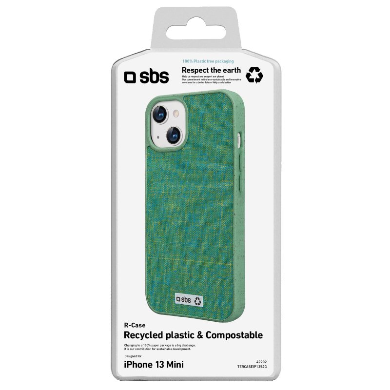 Rigid colourful cover in recycled plastic R-PET for iPhone 13 Mini