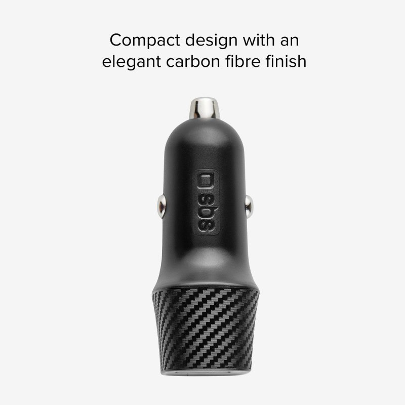 Fast charging car charger, 1 USB 12W and 1 USB 5W port