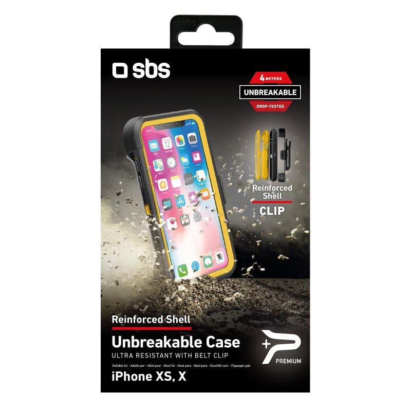 Unbreakable cover with belt clip for iPhone XS/X