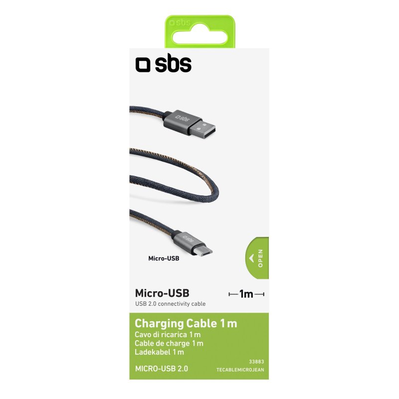 USB 2.0 charging cable - Micro-USB denim finish