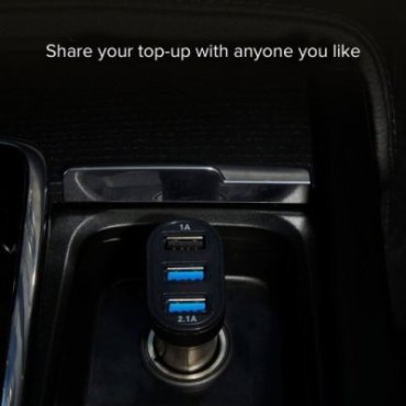 Car charger with three USB outputs