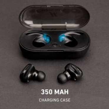 TWS Twin Buddies - earphones with earbud hook and charging case