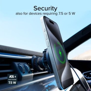 Mobile phone holder with cooling fan and 15W wireless charging