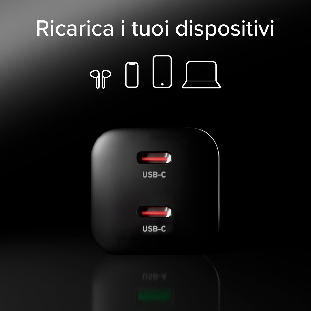 Kit ricarica 100W doppia USB‑C con cavo