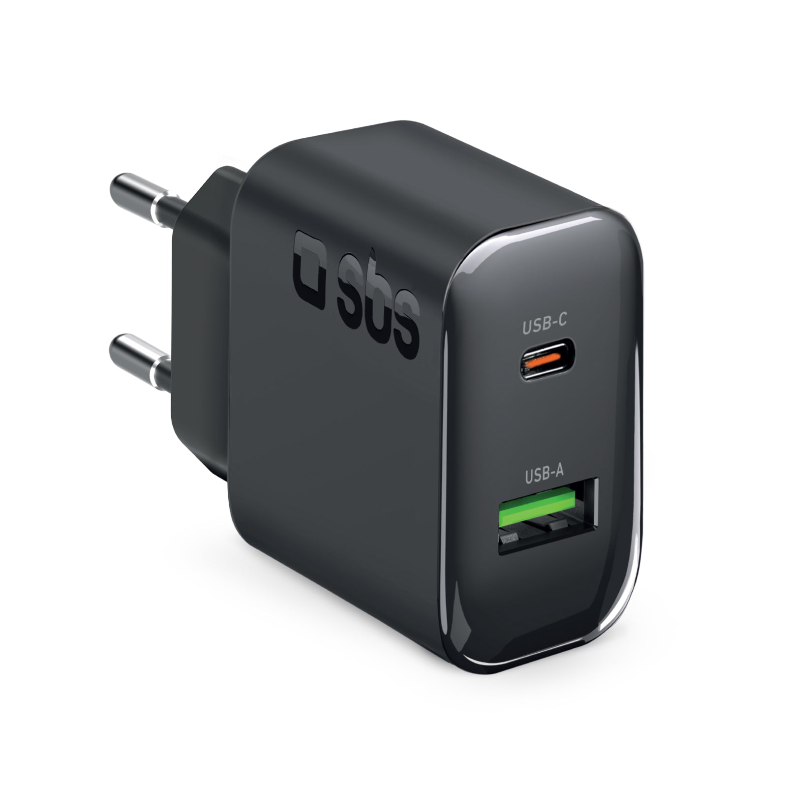 Cargador de pared 65W con doble puerto USB-C Power Delivery y USB-A, adecuado para portátiles