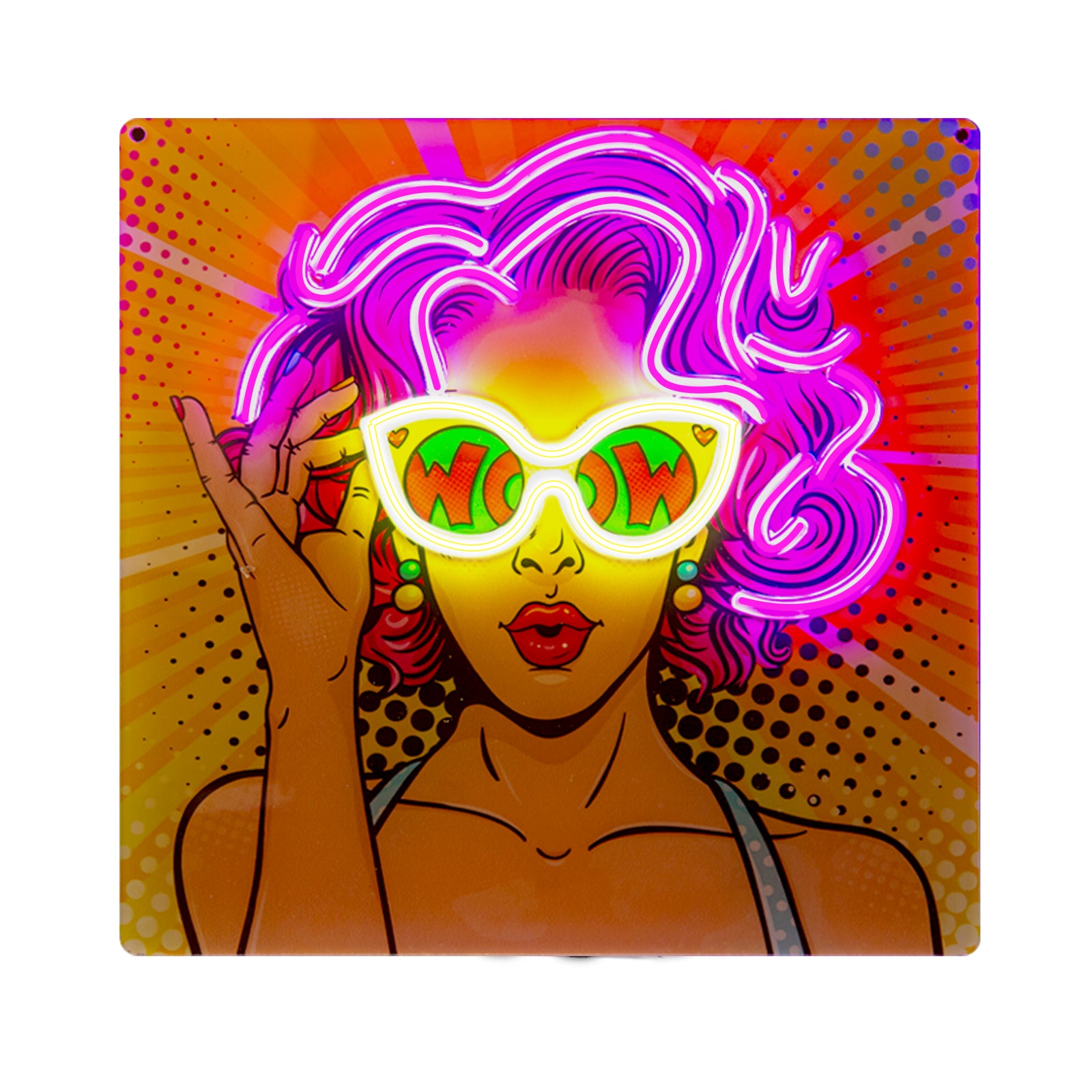 Letrero luminoso LED "Worw Girl Mode" con efecto neón para interiores