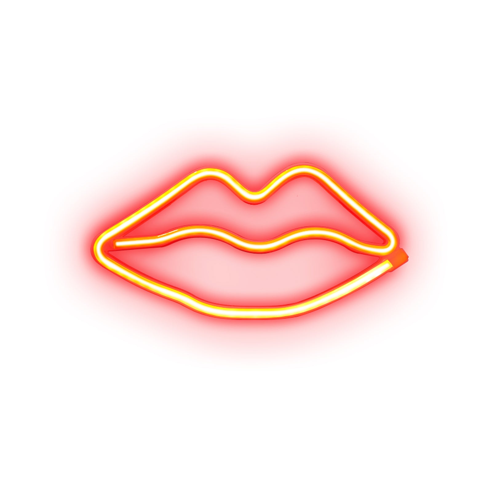 Letrero luminoso LED "Red Lips Glow" con efecto neón para interiores