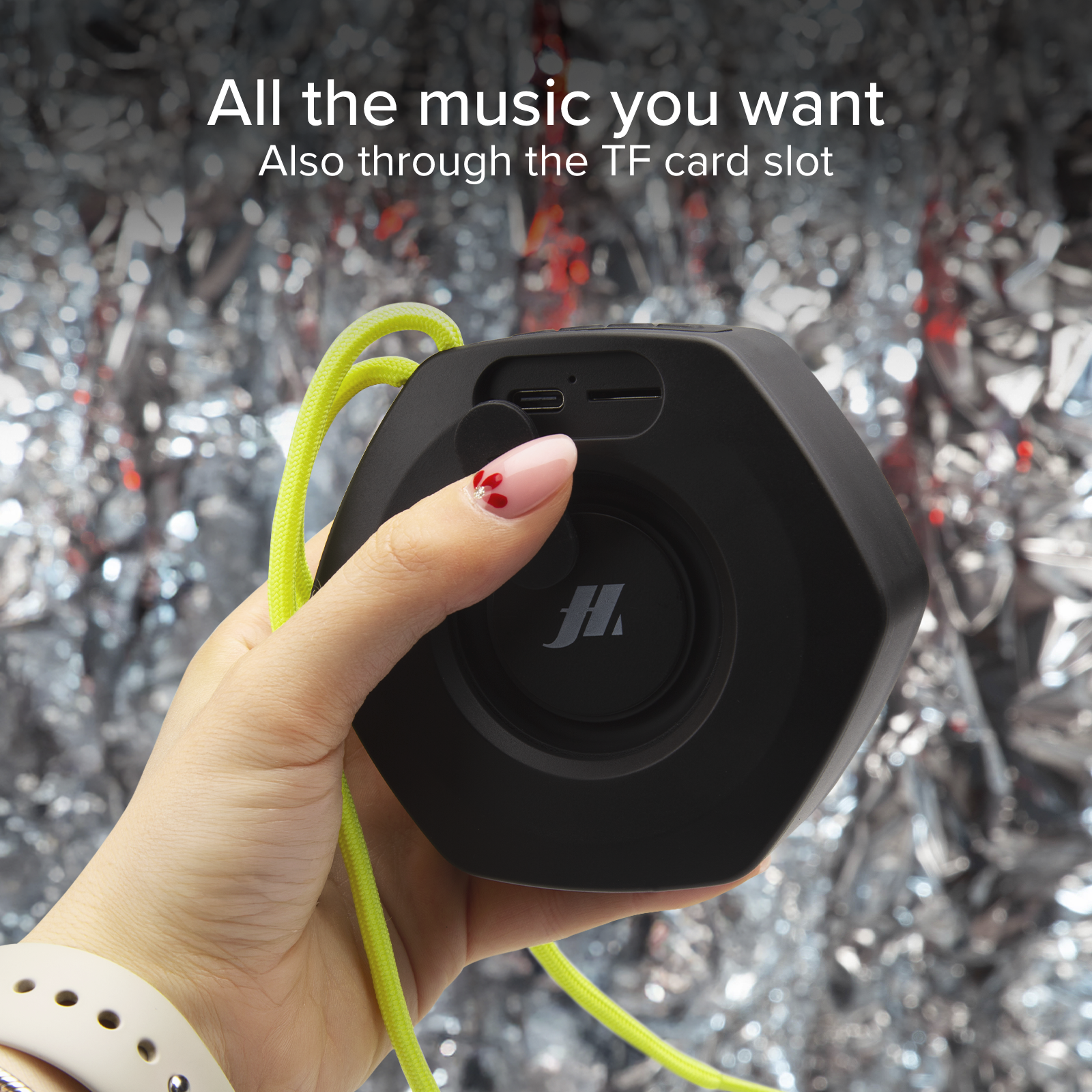 IBIZA 5W wireless speaker with multi-coloured LEDs