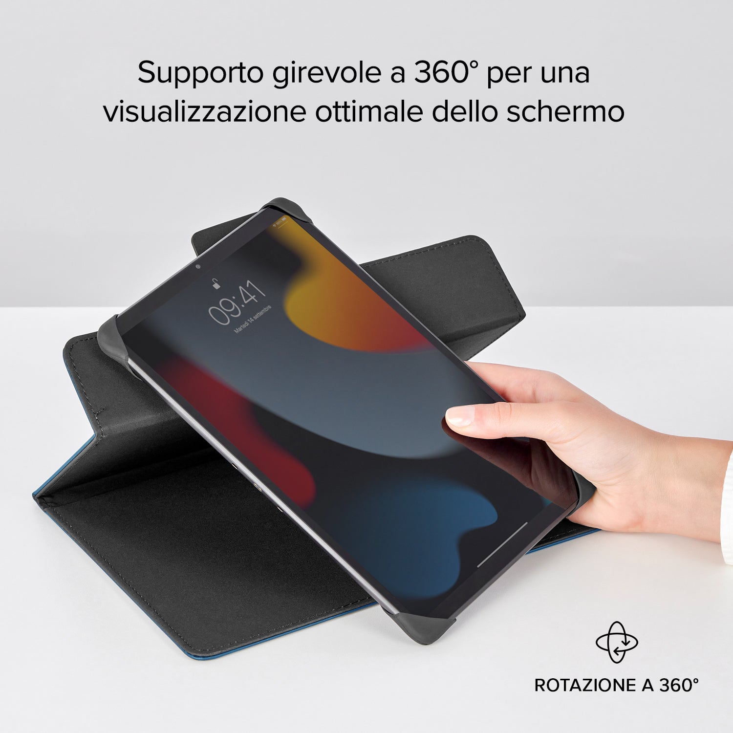 Custodia a libro universale Book Rotation per Tablet fino a 11''