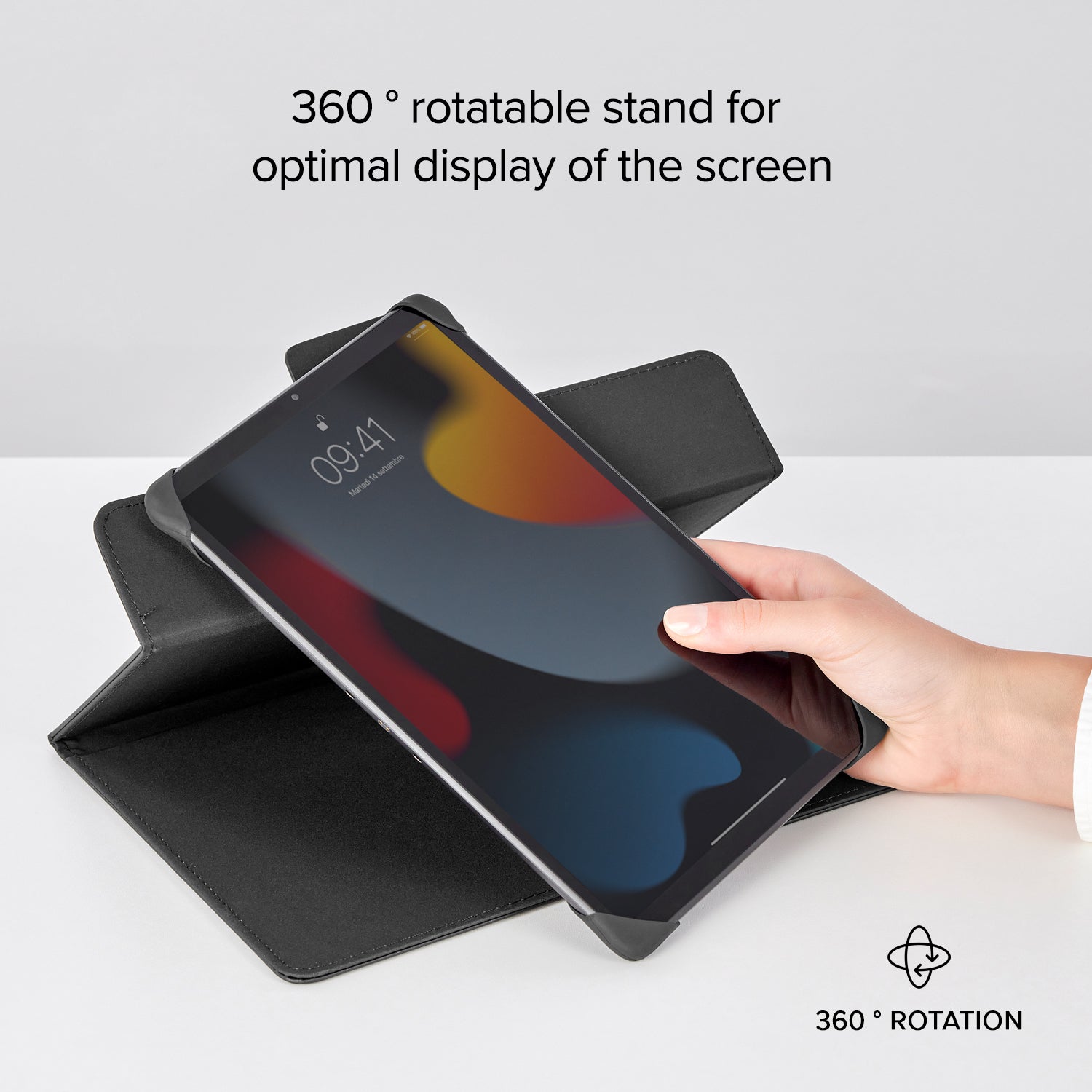 Book Case - Custodia a libro per tablet fino a 11’’ con supporto girevole