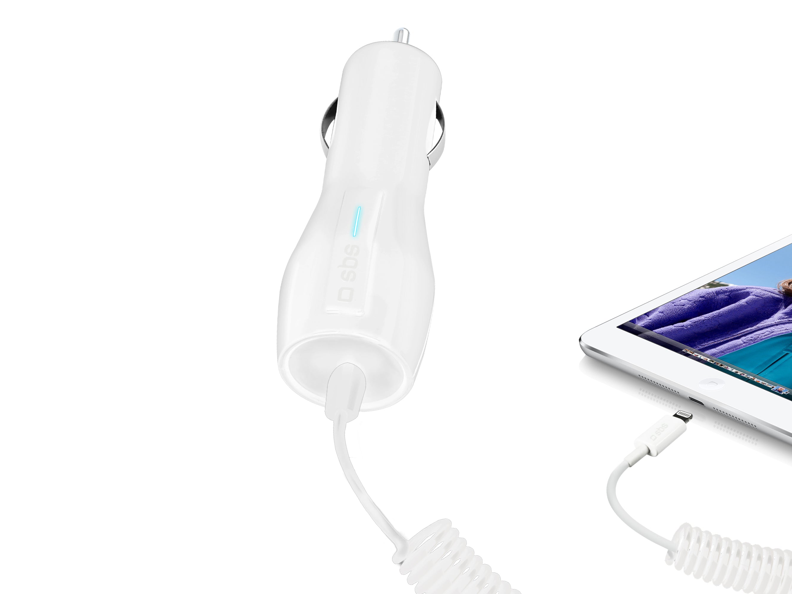 Chargeur de batterie automobile pour iPad et iPhone avec connecteur Lightning 2.1A