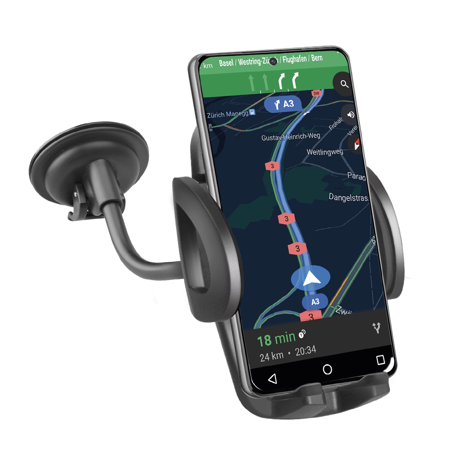 Supporto universale da auto per smartphone fino a 6,8"