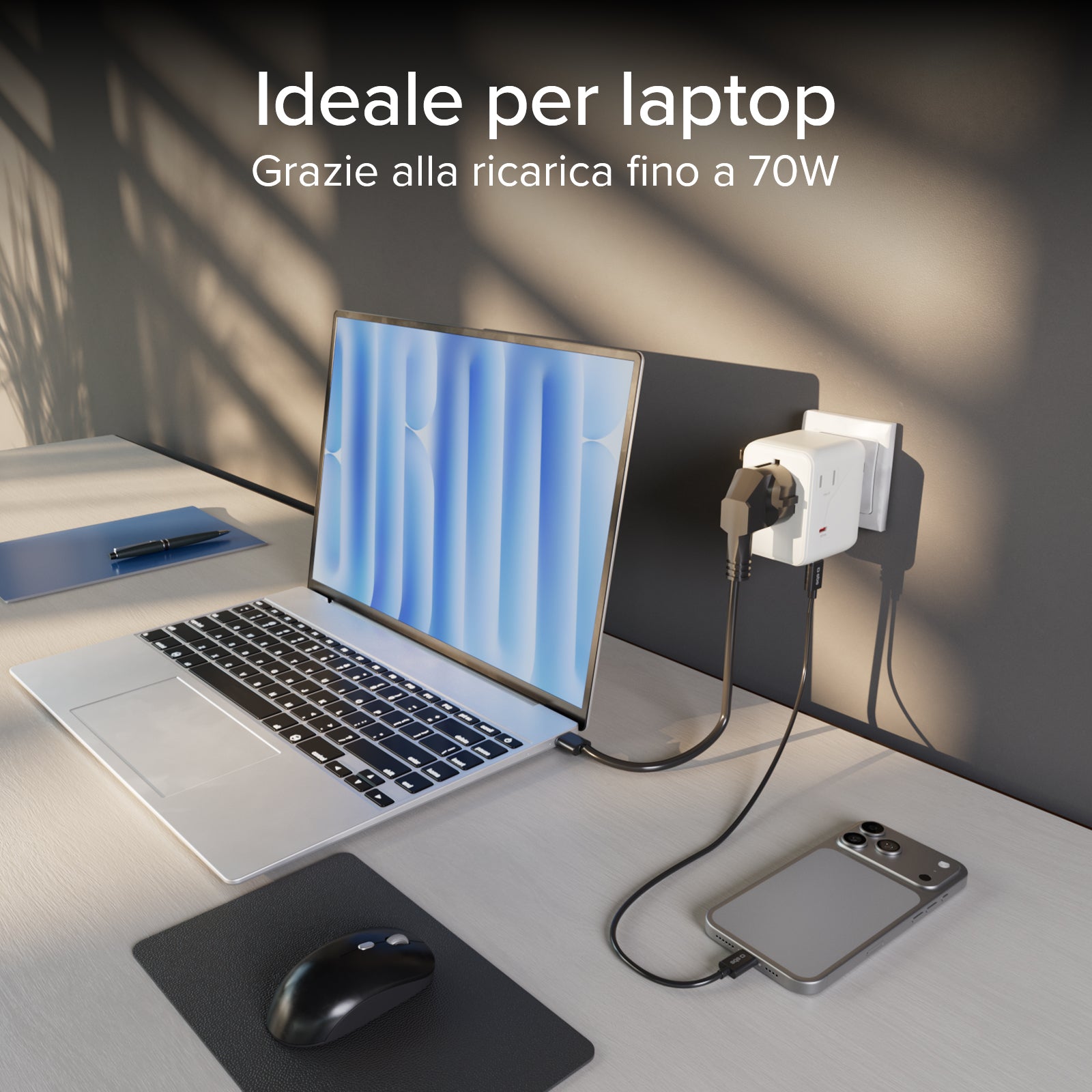 Adaptateur chargeur de voyage universel GaN