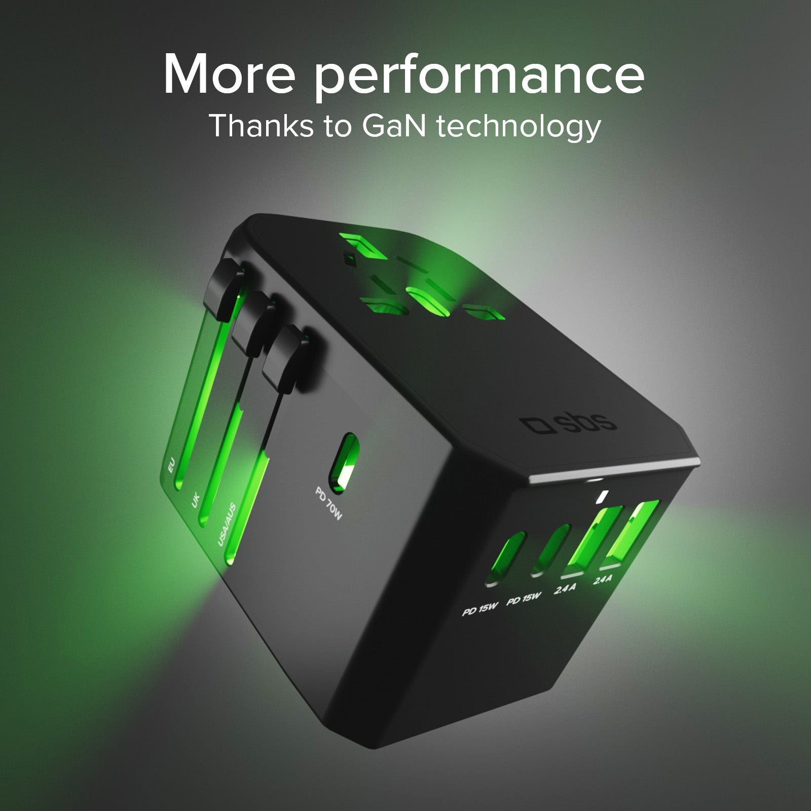 Adaptateur chargeur de voyage universel GaN