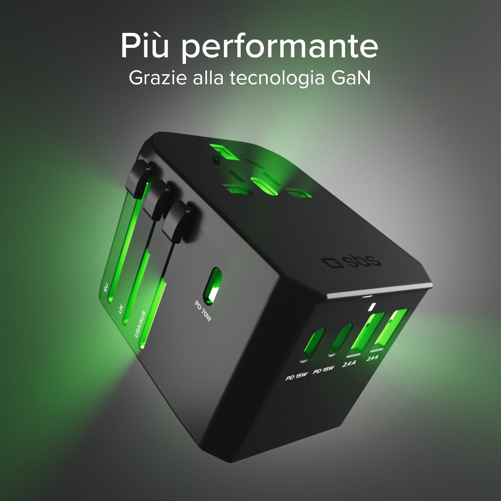 Adaptateur chargeur de voyage universel GaN