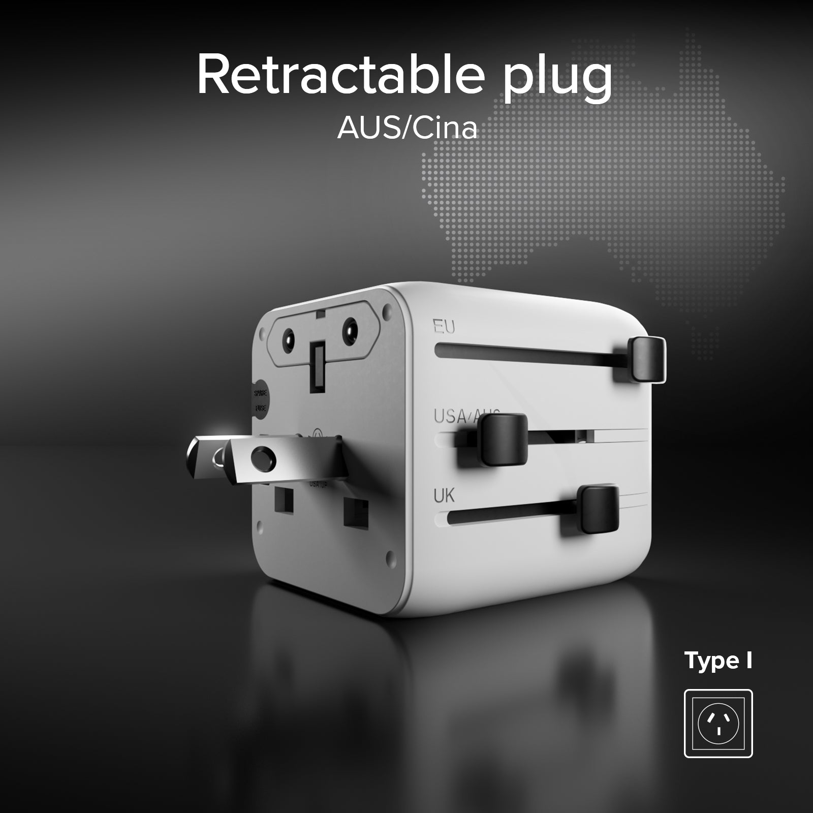 Adaptateur universel avec fiches internationales 2500 W