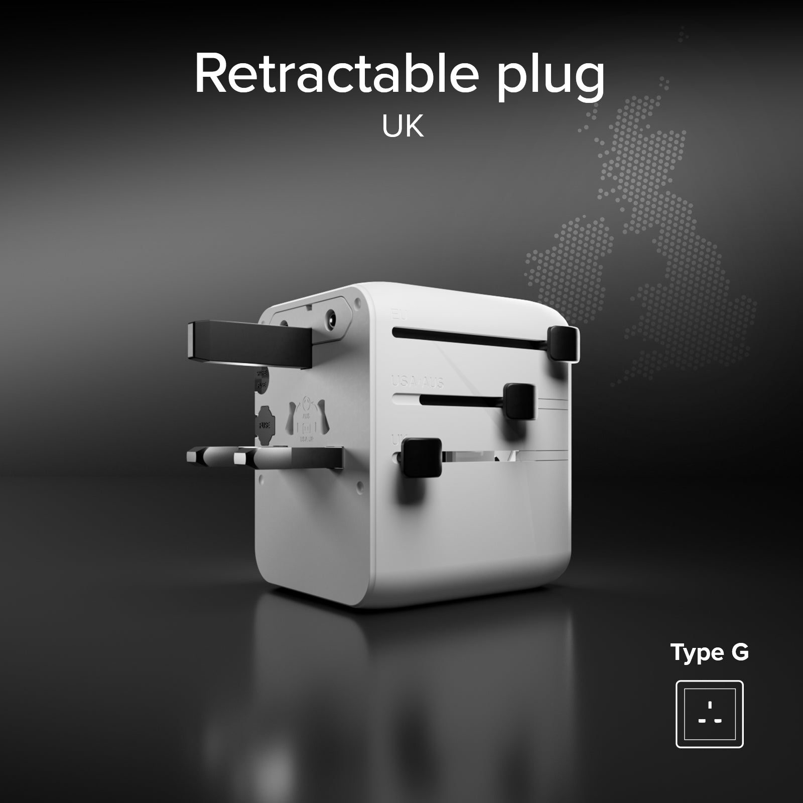 Adattatore USB universale con 3 porte da 20W e spine internazionali | SBS Adattatore USB universale con 3 porte da 20W e spine internazionali | SBS