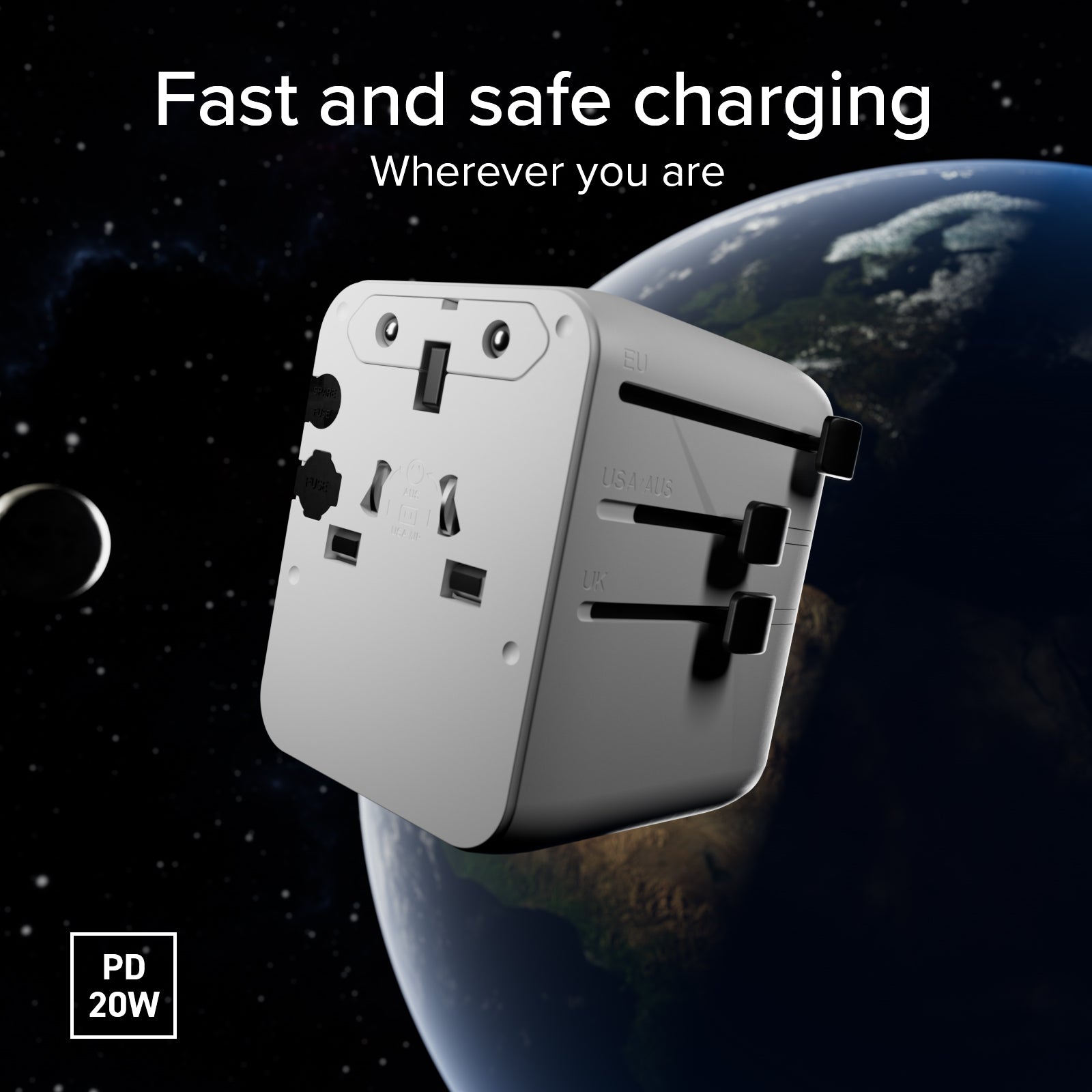 Adaptateur universel de voyage Europe, Amérique, Asie, Afrique