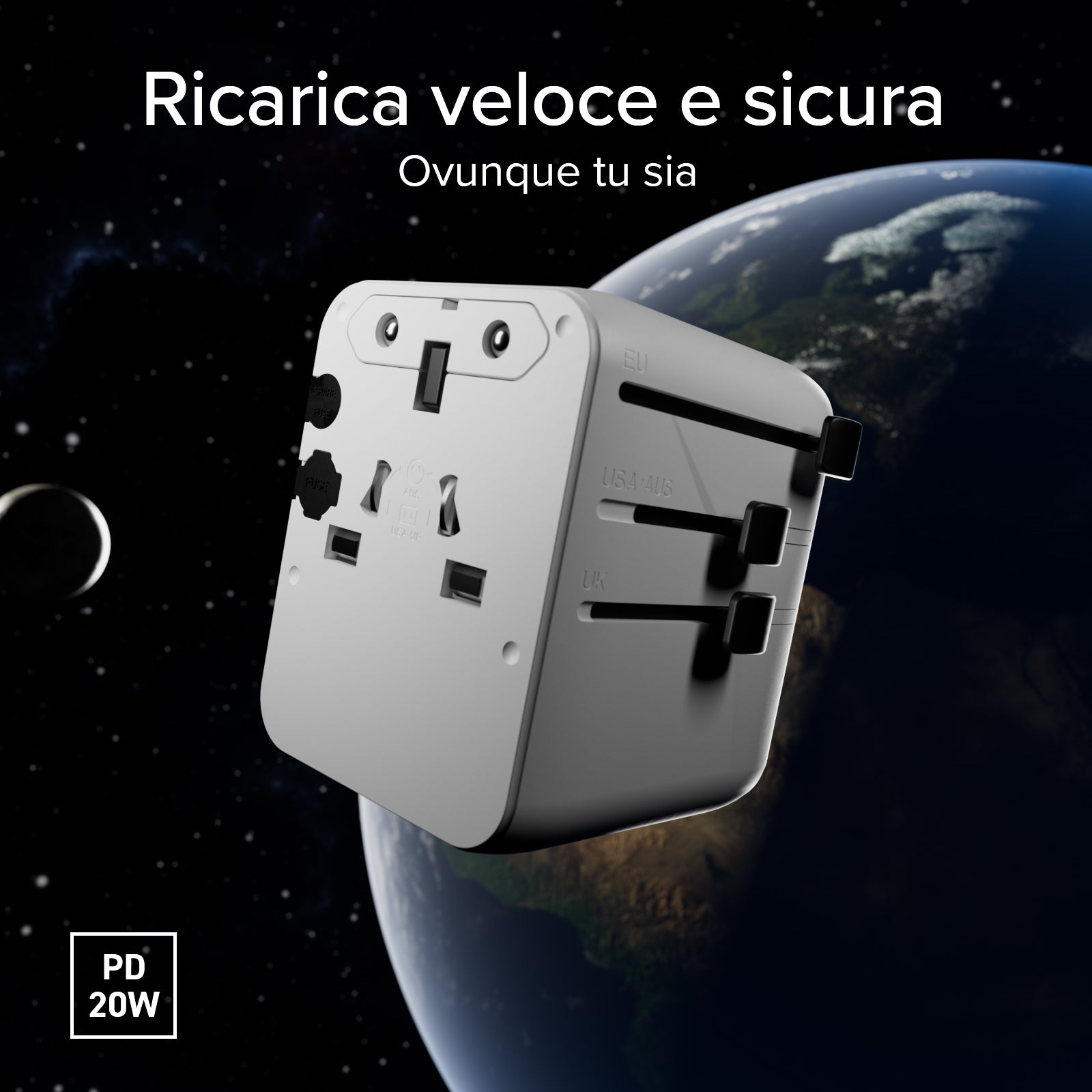 Adaptateur universel de voyage Europe, Amérique, Asie, Afrique