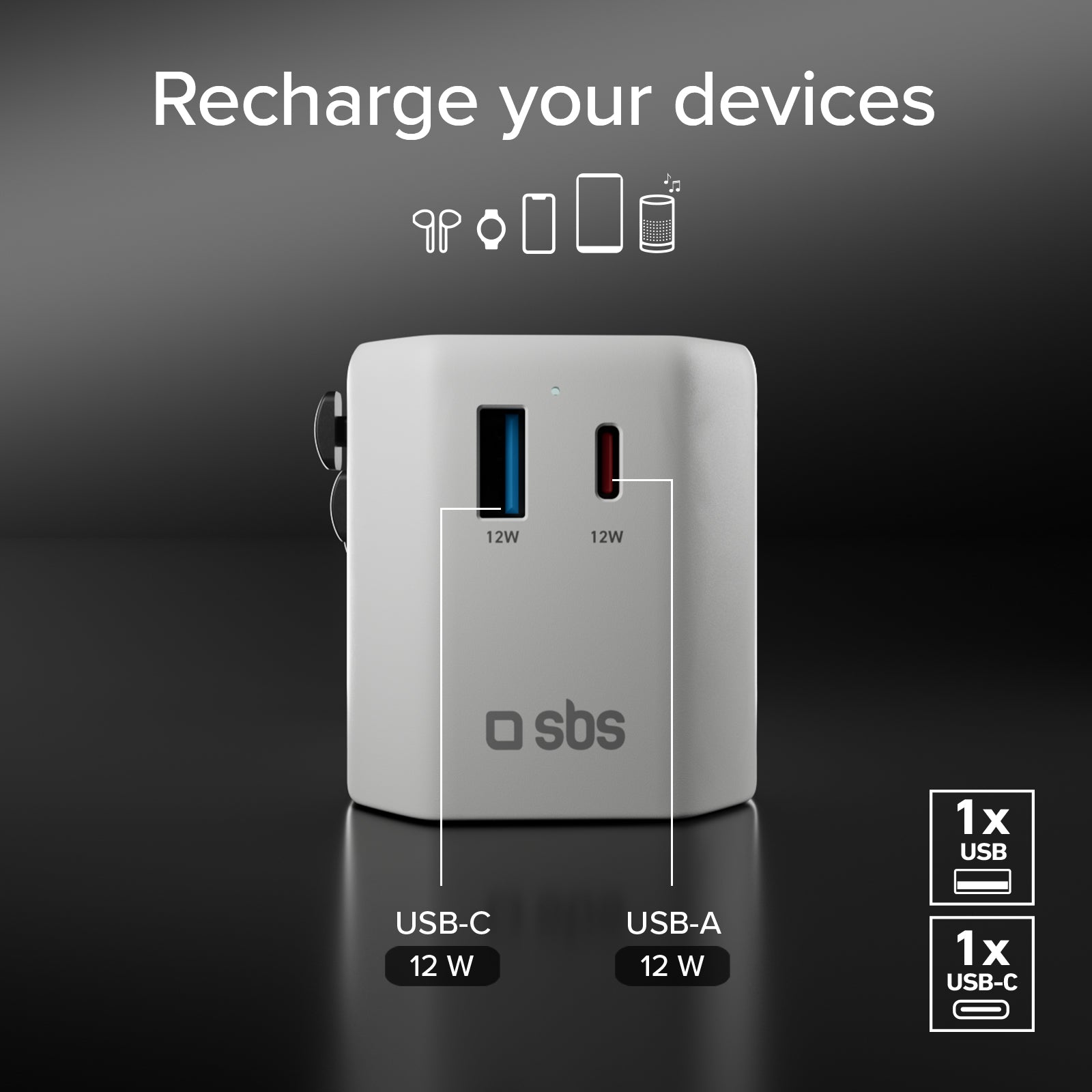 Adaptateur universel de voyage Europe, Amérique, Asie, Afrique