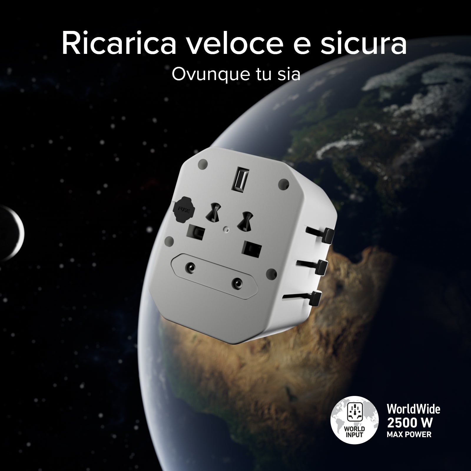 Adaptateur universel de voyage Europe, Amérique, Asie, Afrique