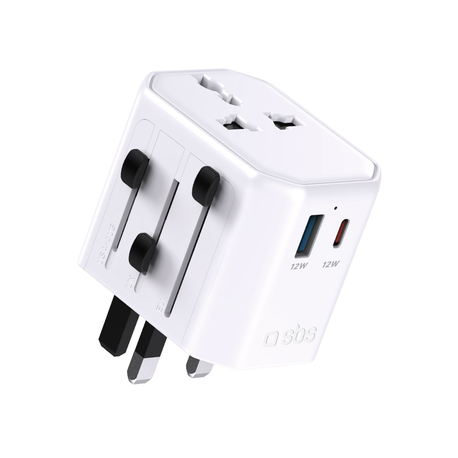 Universal travel adapter for Europe, Americas, Asia, Africa