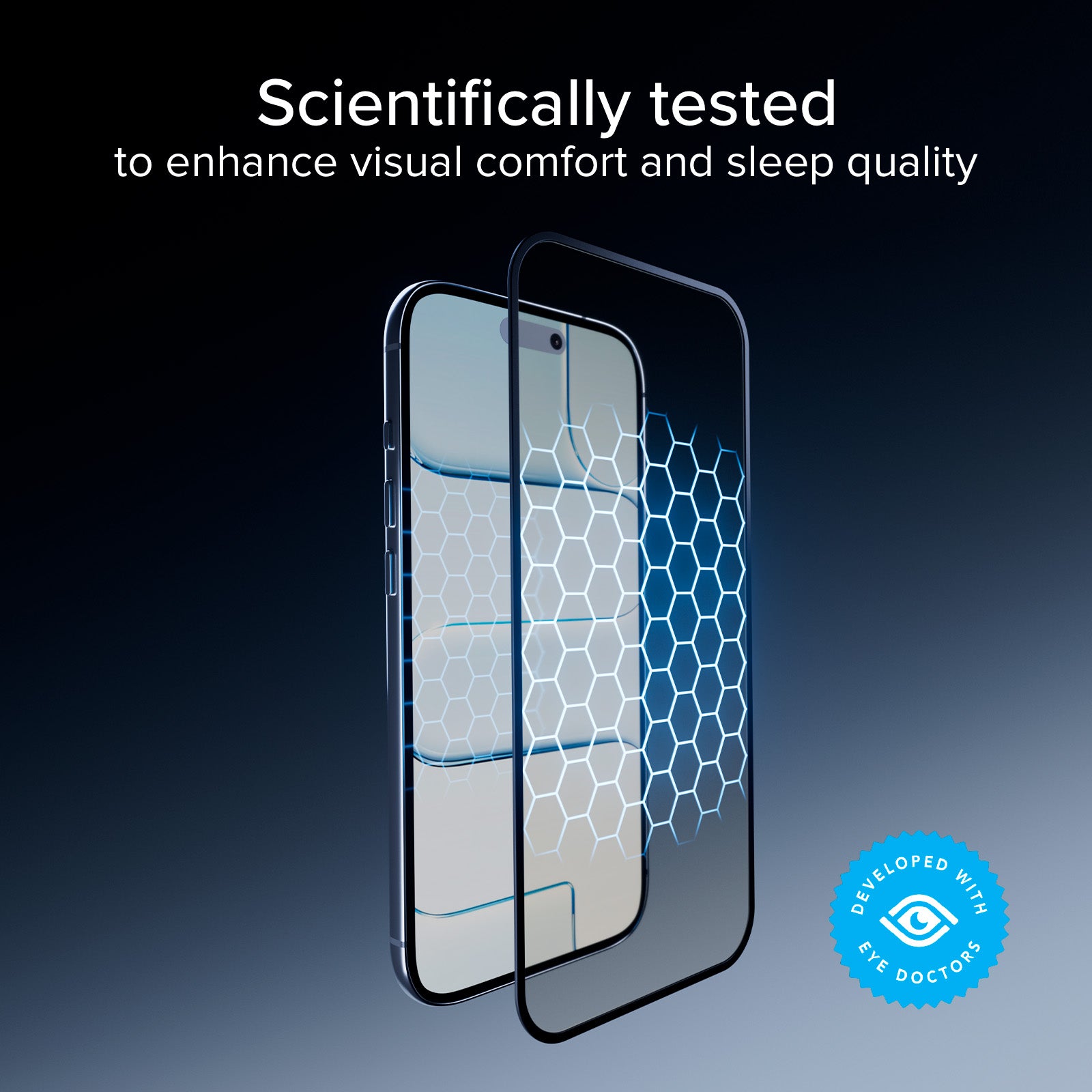 Vidrio protector de pantalla Full Cover anti-luz azul con tecnología Eyesafe® CPF60 para iPhone Air