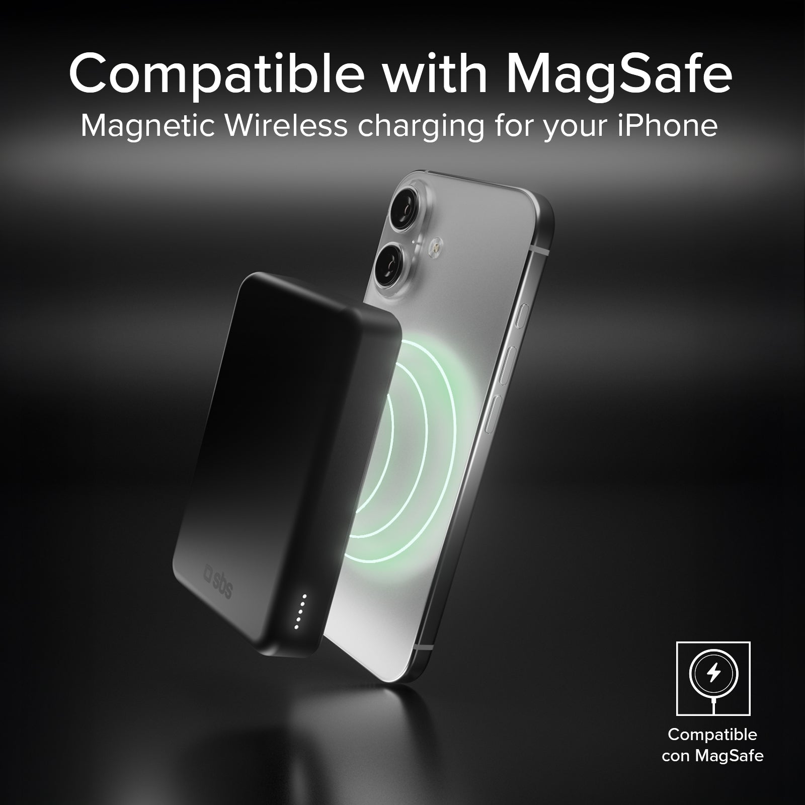 Batería externa inalámbrica Qi2 de 10.000 mAh con USB-C