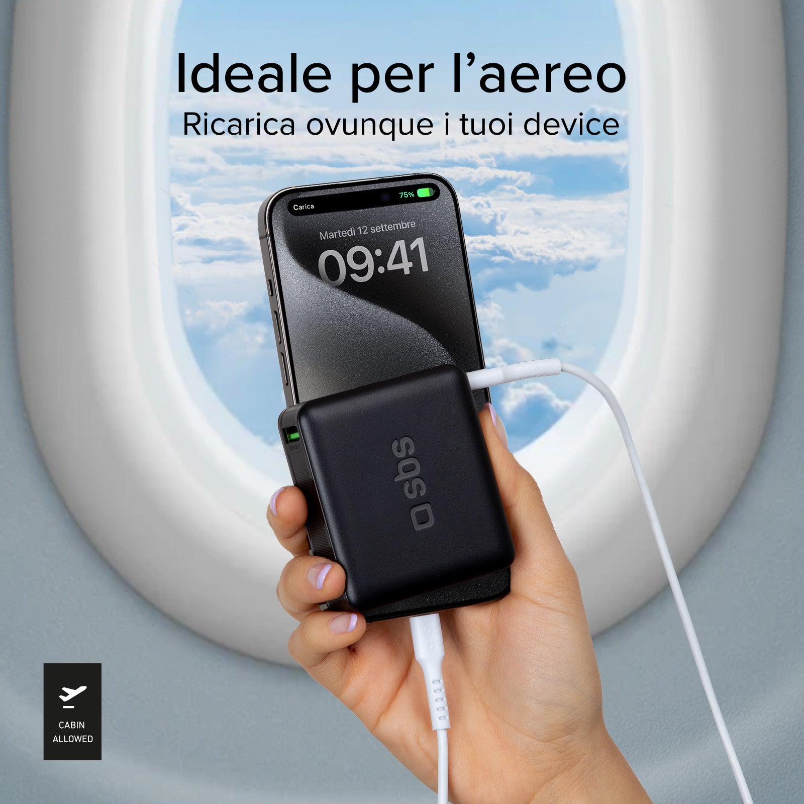 Power bank 20.000mAh per computer, smartphone, tablet con USB-C e USB-A