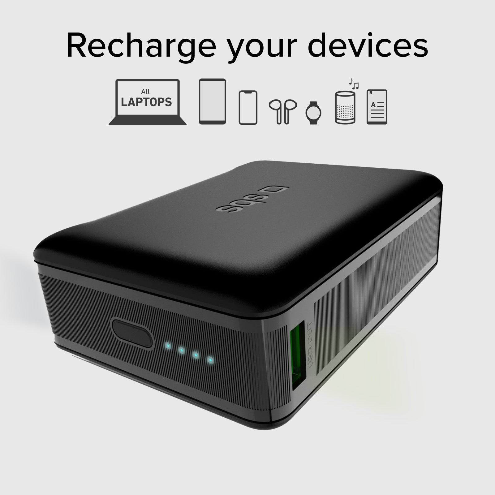 Power bank 20.000mAh per computer, smartphone, tablet con USB-C e USB-A