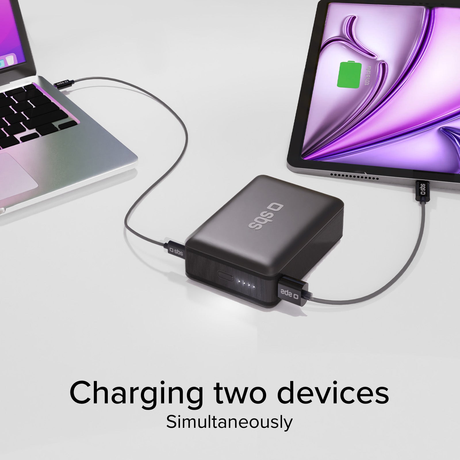 Power bank 20.000mAh per computer, smartphone, tablet con USB-C e USB-A