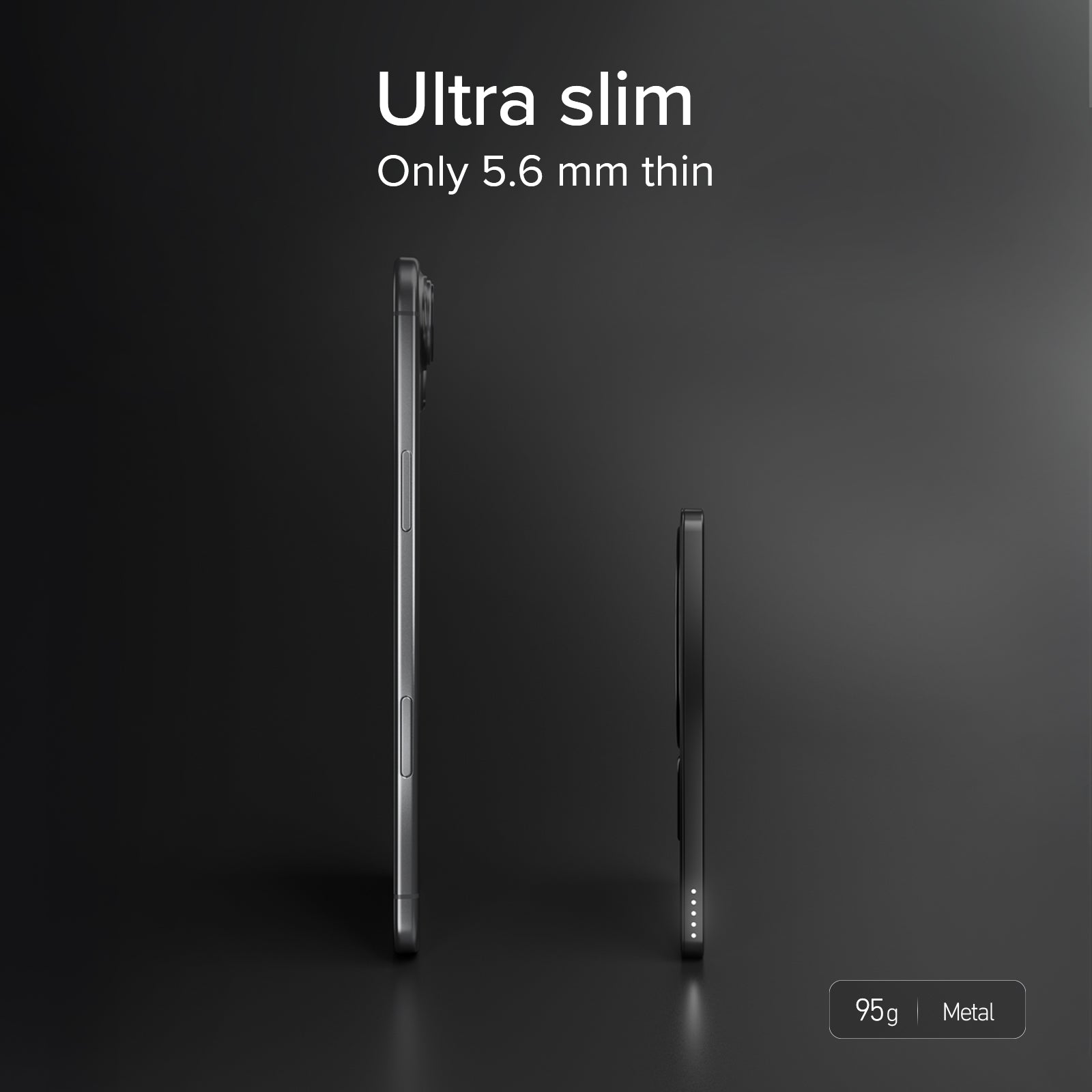Power bank magnético slim de 3000 mAh con carga inalámbrica de 5W compatible con MagSafe