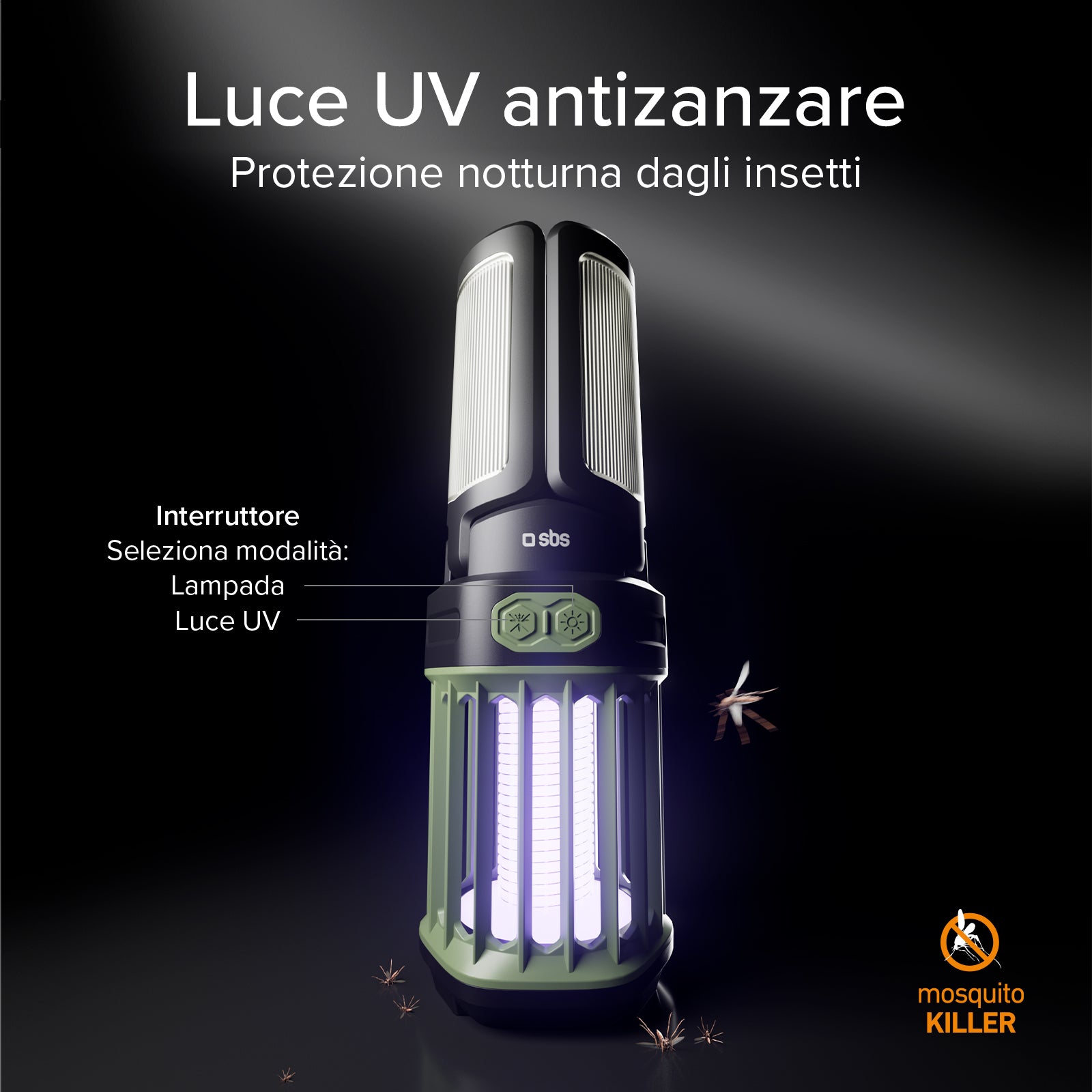 Linterna de exterior con batería externa de 3000 mAh y luz antimosquitos